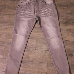 0281-Serenede Slim Fit Grey Distressed Jeans Size 38 – Streetwear Style